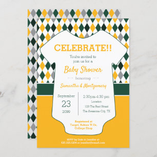 Groen en Geel Baby shower Kaart