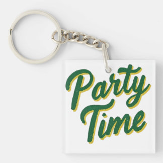 Groen en Geel Feestlettering Clipart Sleutelhanger