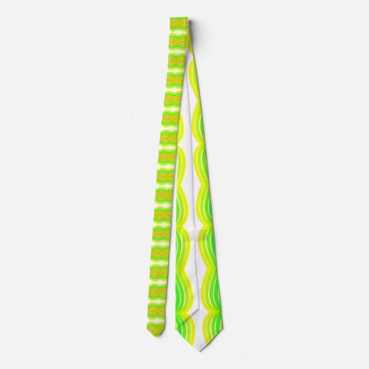 Groen en Geel Figuur Acht Lint Patroon Art Stropdas (Achterkant)