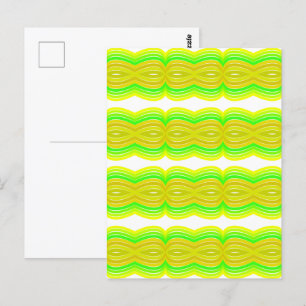 Groen En Geel Figuur Acht Lint Patroon Kunst Briefkaart