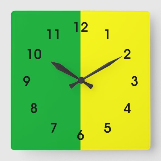 Groen en geel gestreept vierkante klok (Voorkant)