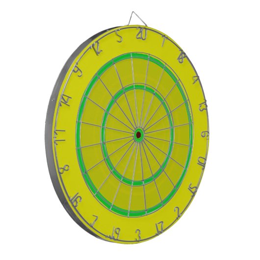 Groen en geel, helder dart-bord dartbord (Voorkant Links)