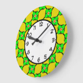 Groen en geel lemon Garden Pattern Grote Klok (Hoek)