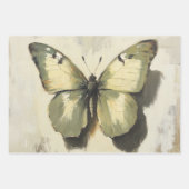 Groen en Geel Moth Decoupage Papier Inpakpapier Vel (Voorkant)