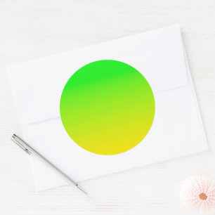Groen en geel neonverloop ronde sticker
