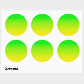 Groen en geel neonverloop ronde sticker (Vel)