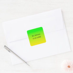 Groen en geel neonverloop vierkante sticker