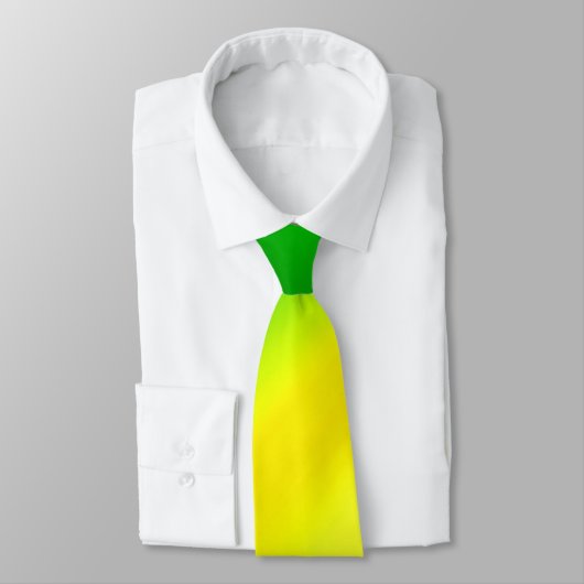 Groen en geel ombre maanlicht Double Stripe Stropdas (Gebonden)