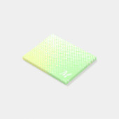 Groen en geel pastel met twee tonen gradiënt monog post-it® notes (Schuin)