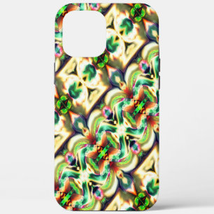 Groen en gekleurd rapport met ruwe glasstijl iPhone 12 pro max hoesje