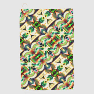 Groen en gekleurd rapport met ruwe glasstijl golfhanddoek