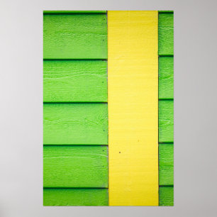 Groen en gele houten zand poster