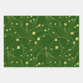 GROEN EN GOLD GLITTER KIJKEN IRISH SHAMROCKS INPAKPAPIER VEL (Voorkant 2)