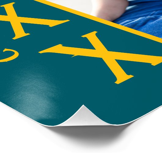 Groen en Goud Afstuderen Aankondiging Multi Photo Perfect Poster (Hoek)