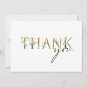 Groen en Goud Baby shower Flat Dank u kaart (Voorkant)