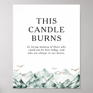 Groen en Goud Berg Deze Kaars Brandt Trouwen Poster