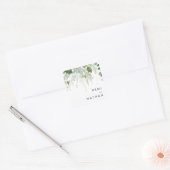 Groen en Goud Blad Bruiloft Envelop Afdichtingen Vierkante Sticker (Envelop)
