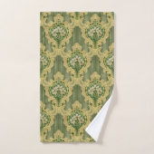 Groen en Goud Bloemen Bad Handdoek (Handdoek)