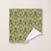 Groen en Goud Bloemen Bad Handdoek (Wasdoekje)