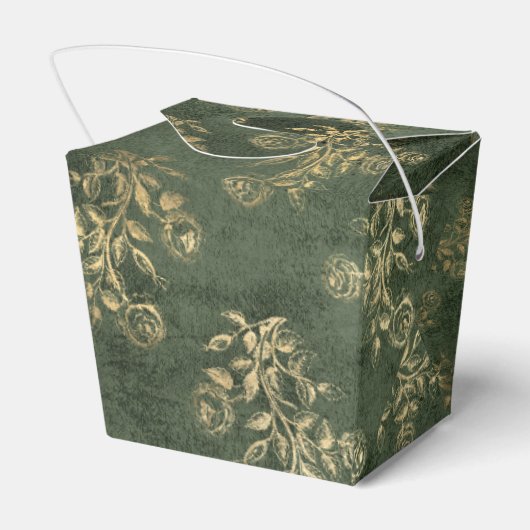 Groen en Goud Bloemen Bedankdoosjes (Achterkant)