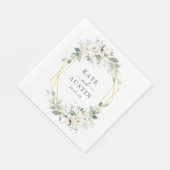 Groen en Goud Bloemen Geometrisch Groen Bruiloft Servet (Hoek)