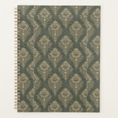 Groen en Goud Damast Planner (Voorkant)