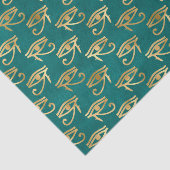 Groen en Goud Egyptisch Oog van Ra Tissue Paper Tissuepapier (Detail)