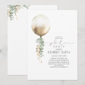 Groen en Goud Glitter Balloon Afstuderen Kaart (Voorkant / Achterkant)