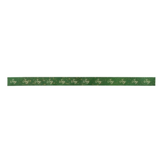 Groen en Goud Joy Christmas Wrapping Ribbon Lint (Voorkant)