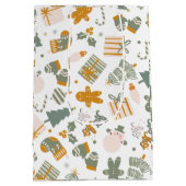 Groen en Goud Kerstfeest Medium Cadeauzakje (Achterkant)