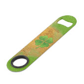 Groen en goud Lucky Shamrock Speed Bottle Opener Speed Flessenopener (Voorkant Gekanteld)