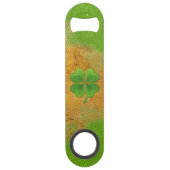 Groen en goud Lucky Shamrock Speed Bottle Opener Speed Flessenopener (Achterkant)