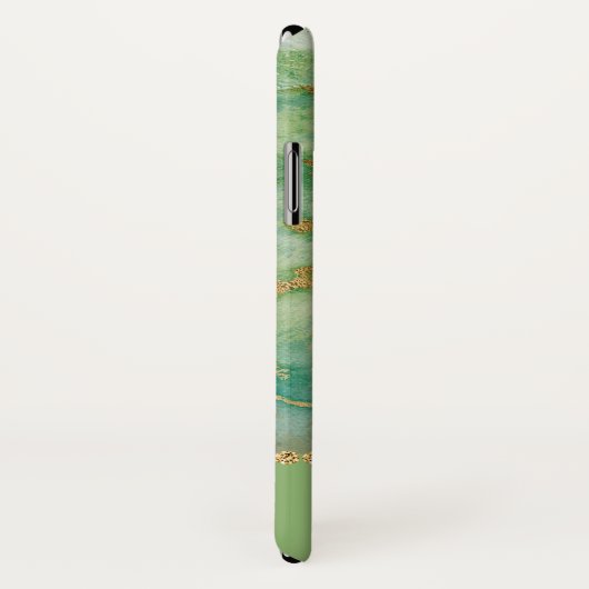 Groen en Goud Marmer Elegant Girly Case-Mate iPhone Case (Achterkant / rechts)