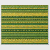 Groen en Goud Modderdoek Patroon Wrapping Papier (Vlak)