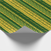 Groen en Goud Modderdoek Patroon Wrapping Papier (Hoek)