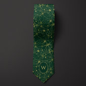 Groen en Goud Neural Network Pattern Stropdas