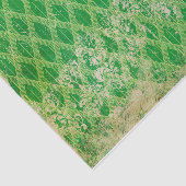 Groen en Goud Noodlijdende Art Deco Tissuepapier (Detail)