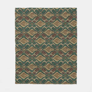 Groen en goud slangenhuidpatroon - Dierenprint Fleece Deken