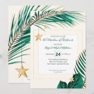 Groen en Goud Tropisch Groen Kerstfeest Kaart