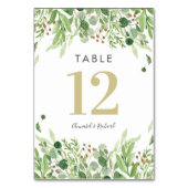 Groen en goud Trouwtafel kaarten (Achterkant)