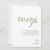 Groen en Goud Verticaal Baby shower Dank u Bedankkaart (Voorkant)