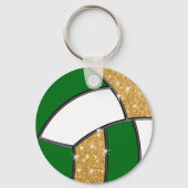 Groen en goud - Volleyball Party Favor Sleutelhanger (Achterkant)