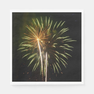Groen en Goud Vuurwerk Vakantieverjaardagsfeest Servetten