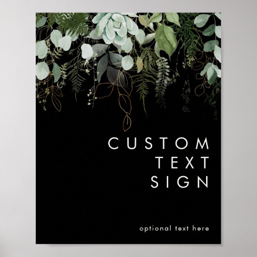 Groen en Goud | Zwarte Kaarten en Geschenken Custo Poster (Voorkant)