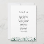 Groen en goudbergen Tafelnummerkaart (Achterkant)