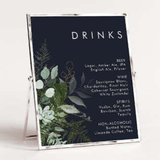 Groen en Goudblad | Navy Trouw Drankkaart Poster