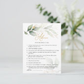 Groen en goudbladeradvies voor bruid-to-be briefkaart (Staand voorkant)