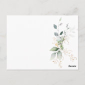 Groen en goudbladeradvies voor bruid-to-be briefkaart (Achterkant)