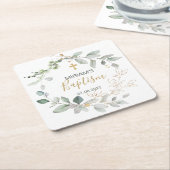 Groen en goudbladerpapier Onderzetter (Schuin)