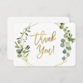 Groen en gouden Baby shower dank u kaart (Voorkant / Achterkant)